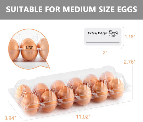YIFIHGE 120PCS Egg Cartons Cheap Bulk, Clear Egg Cartons for Chicken Eggs, Reusable Chicken Egg Container Bulk Egg