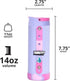 Elemental Iconic Kids Water Bottle, 20oz Triple Insulated Stainless Steel with Straw Lid & Charms Strap, Lilac Tie Dye