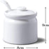 WM Bartleet & Sons 1750 T165 Traditional Porcelain Sugar/Jam/Mustard Pot with Lid & Spoon, 24 oz, White