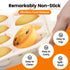 Muffin Pans with Metal Reinforced Frame, 24-Cups Durable Silicone Baking Pan, Beige with Rainbow Spots