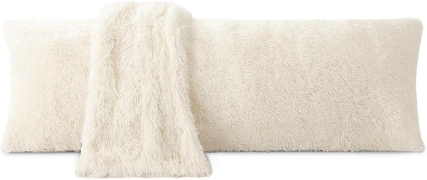ZonLi Fuzzy Body Pillow Cover, 20 x 54 Pillowcase, Faux Fur Long