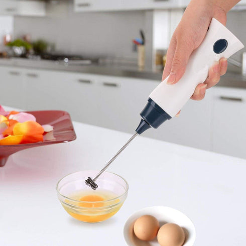 Rechargeable Eggbeater Handheld Stainless Milk Frother, Foamer Blender Coffee Mixer with Charging Cable