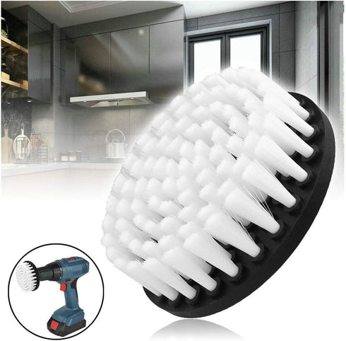 1Pcs 5" White Drill Brush Attachment for Cleaning Carpet Leather and Upholstery Kit by Wixine