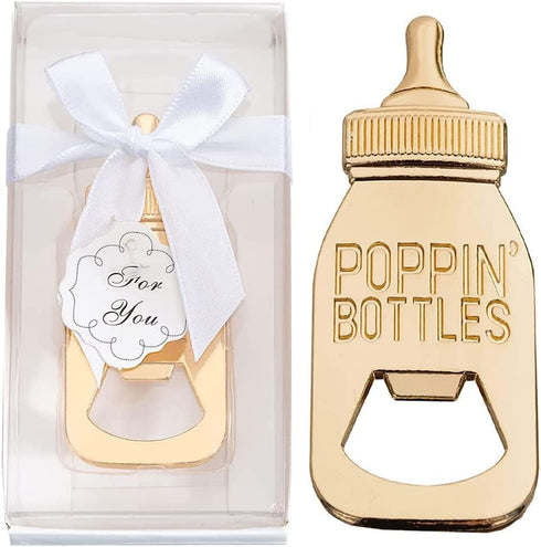 DAJAMAI 24 Pack Baby Bottle Openers for Baby Shower Favors, Bottle Openers Baby Shower Return Gifts for Guest, Rose