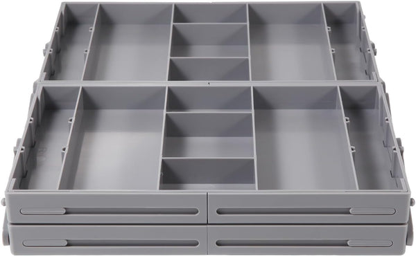 Drawer Organizer - 2/3 Tier Expandable Collapsible Tray with Adjustable Compartments for Cosmetics, Jewelry & Kitchen