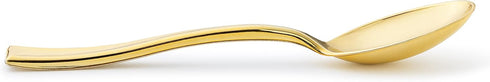 Posh Setting Plastic Mini Gold Spoons, 4 inch Disposable Dessert Spoon, Tiny Appetizer Spoon Golden (80 Pack)