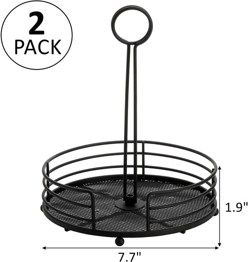 ZOOFOX 2 Pack Metal Condiment Caddy, Tabletop Spice Organizer for Kitchen Pantry, Patio Tables, Countertop, Picnics, Dining Table, BBQ by ZOOFOX