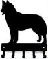 Husky Key Holder & Dog Leash Hanger for Wall, Large 9 inch Wide with 5 Hooks