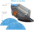 Dana Trading Large Capacity Wet Mop Dust Bin Attachment - 350mL Water Tank, 2 Microfiber Mop Pads, Adjustable Flow