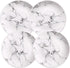 Marble Design Porcelain Dinner Accent Plates, Set of 4, 8 Inches