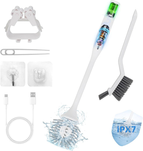Aloevia Electric Toilet Brush, Ultra Quiet & Powerful Scrubbing, IPX7 Waterproof Self-Cleaning Brush