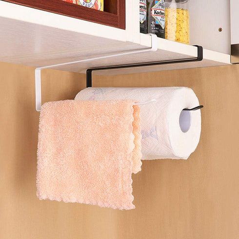 Usmascot Paper Towel Holder Dispenser, Under Cabinet Paper Roll Holders, Hanging Rack for Kitchen Bathroom (White)