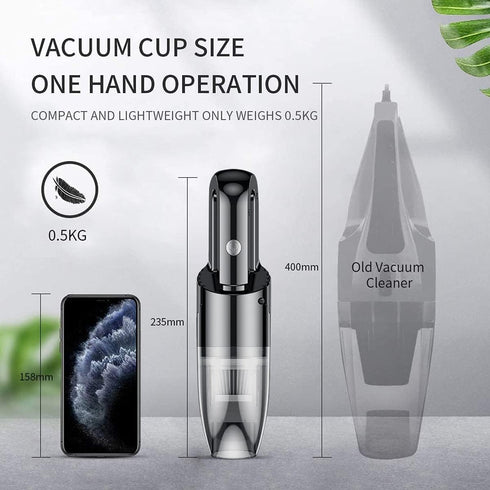 Mini Protable Car Vacuum Cordless,Handheld vacuum for Quick Cleaning,Hand held vacuuming, Dust buster cordless rechargeable for Car Home and Office by LIPUWS