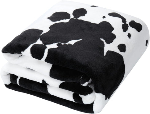 Cozy 90"*90" Bliss Cow Print Throw Blanket for Bed - Super Fuzzy Thick Soft Warm Fleece Blankets for Couch & Room Dcor