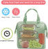 Mziart Insulated Lunch Bag, Simple Bento Cooler Tote for Lunch Box, Light Green for Work, Picnic, Hiking
