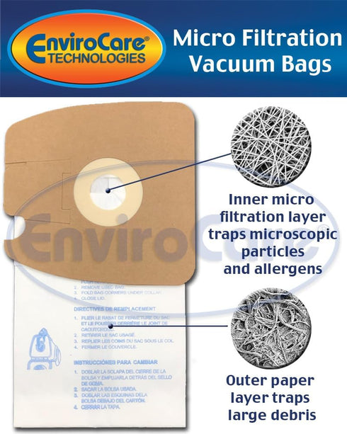 EnviroCare Replacement Micro Filtration Vacuum Bags for Eureka Style MM Mighty Mite 3670 and 3680 Series, 9 Bags