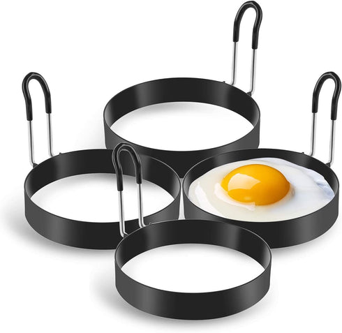 Egg Rings, 4 Pack Stainless Steel Cooking Rings for Eggs and Pancakes