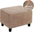 SHEKAKO Velvet Ottoman Cover, Stretch Footstools Covers, Plush Foot Stool Slipcover, Removable Footrest Stool Sofa