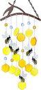 X-PREK 23" Bees Wind Chimes for Outside, Unique Stained Glass Garden Decor, Windchimes Outdoors Suncatcher Gift for