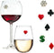 Set of 6 Casino Wine Glass Charms - Magnetic Drink Markers for Stemless or Regular Glasses