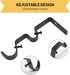 Ycolnaefllr Set of 3 Heavy Duty Oil Rubbed Bronze Double Curtain Rod Holders for 1 and 0.7-Inch Rods