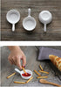 5 Packs 1 Oz Sauce Dish with Handle Grip, White Porcelain Dipping Bowls for Appetizers, Ketchup, BBQ Sauce