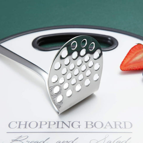 Stainless Steel Potato Masher - Berglander Heavy Duty Metal Food Masher Utensil for Vegetables and Fruits
