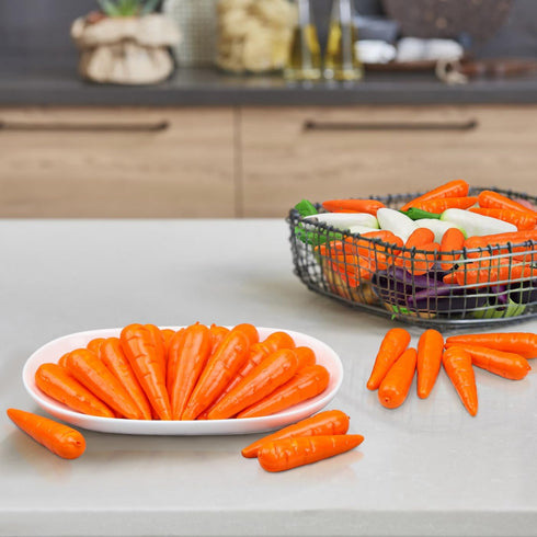 30pcs Woration Artificial Mini Carrots Lifelike Fake Carrot for Decoration Easter Artificial Simulation Vegetable Home