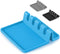 Simple Craft Silicone Spoon Rest with Drip Pad, 4 Slotted Heat Resistant Holder for Kitchen Utensils and Tables