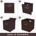 Fabric Storage Bins Cubes - Foldable Organizer with Handle, 11x11x11, Set of 3 in Coffee