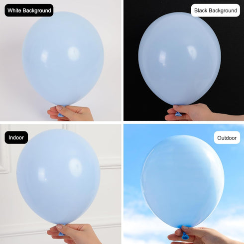 135pcs 18 12 10 5 Inch RUBFAC Light Baby Blue Balloons Different Sizes for Garland Arch, Latex Pastel Blue Balloon