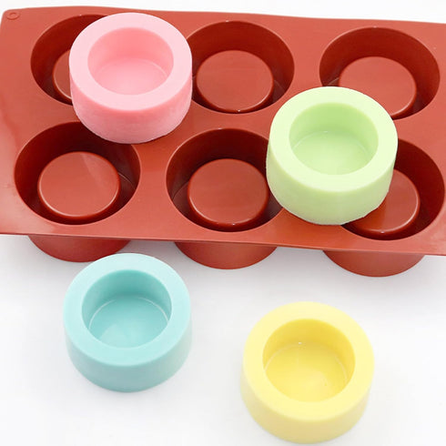 JOERSH 2Pcs Cookie Shot Glass Mold, 6-Cavity Round Silicone Mold for Chocolate, Candy, Pudding, Mousse Dessert