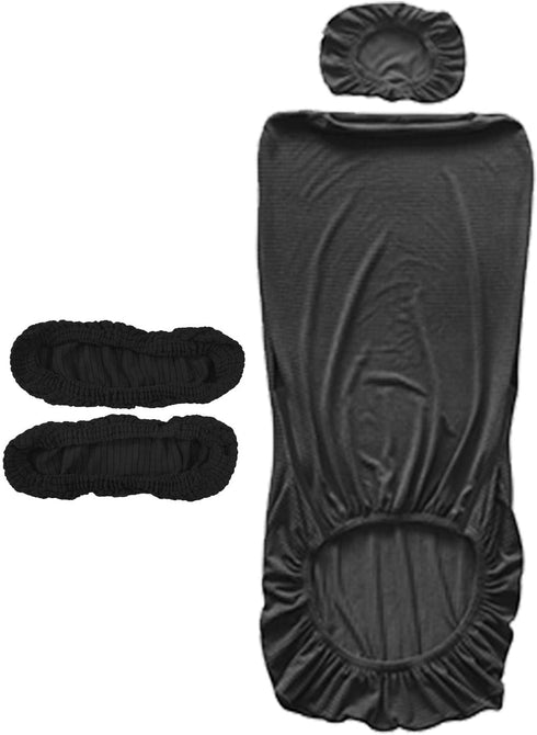Office Chair Cover Black, Water Resistant Washable Soft Comfortable Armrest Protector Slipcover for Office Dining Room