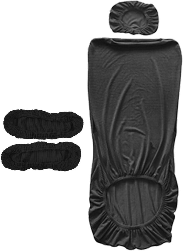 Office Chair Cover Black, Water Resistant Washable Soft Comfortable Armrest Protector Slipcover for Office Dining Room