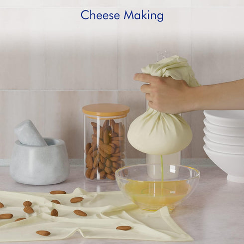 3 14x14 Inch Bags,100% PCS Cheese Cloth Bag for Straining, Nut Milk Cotton Unbleached Muslin Cloth Strainer