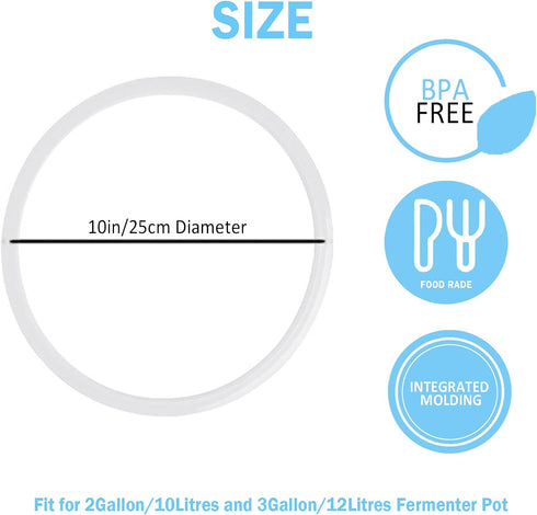 Silicone Sealing Ring Food Grade Gaskets for Still/Water Distiller/Wine Making Kit, 2 Gallon