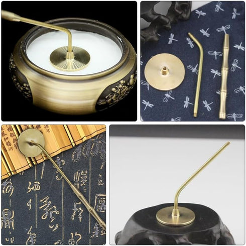 NUOBESTY Incense Ash Long Handle Press Seal Stick Shovel for DIY Fragrance Accessories Home Shop Decor