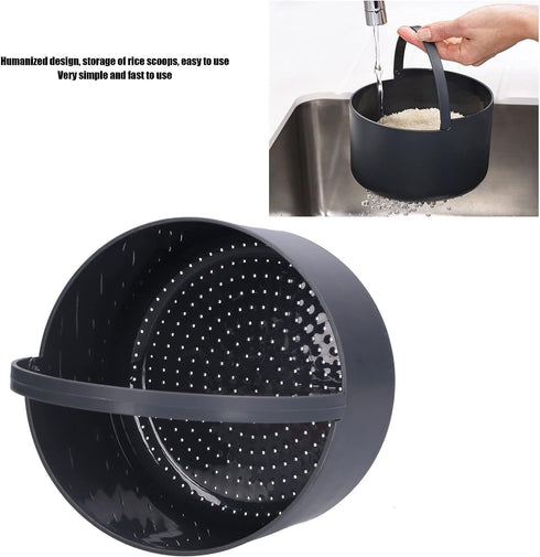 Microwave Rice Cooker Steamer, 2 L Microwave Pasta Cooker with Strainer, Non Stick Cookware Set for Rice, Pasta,