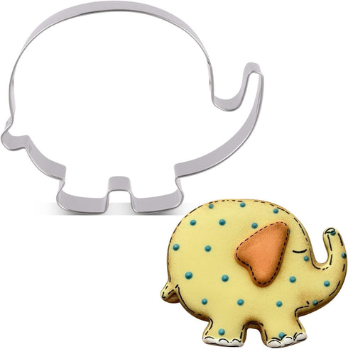 LILIAO Cute Elephant Cookie Cutter - 4 x 3.3 inches, Stainless Steel for Baby Shower