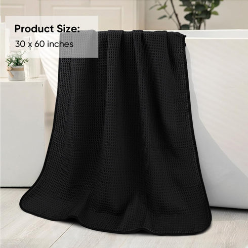 Set 4 Pack, 30 60 Inch, HOMEXCEL Waffle Bath Towels Premium Microfiber Bathroom Towels, Lightweight, Highly Absorbent