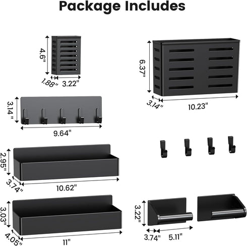 Refrigerator,6 Pack Black(6 Pack) Magnetic Spice Rack for Magnetic Shelf,Fridge Magnet Organizer with Paper Towel
