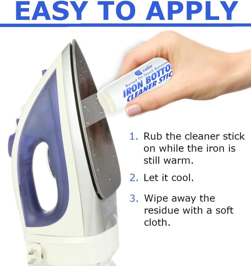 Steam Iron Bottom Cleaner Stick – 3 Pack Removes Build-Up Starch, Melted Fabric, Glue from Any Iron Soleplate