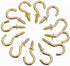 Mini Brass Plated Ceiling Screw Hooks, 50 Pcs (1 inch), Gold, Hanging Cup Hooks for Plants and Decorations