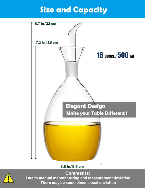 18 oz 500 ml HAIZEEN / Olive Oil & Vinegar Dispenser with Non Drip Spout - Oil Pourer Dispensing Bottles Soap dispenser