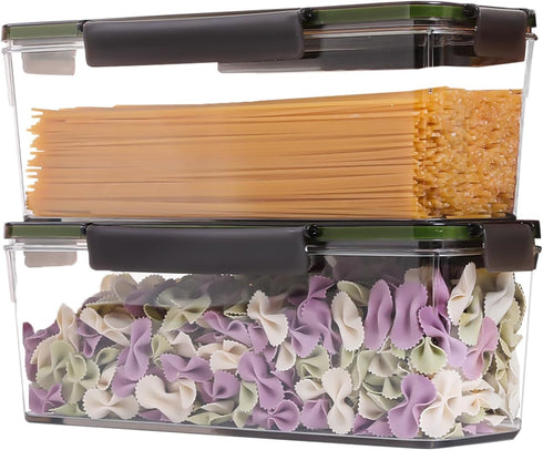 Airtight Kitchen Storage Set Containers for Cereal, Pasta, Flour, Baking Supplies with Secure Lids - Ideal for Pantry