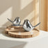 TSCVPJL Set 2 Ceramic Birds Figurines Home Decor, of White Birds Statue, Chubby Small Bird Figurines, Modern Style Bird