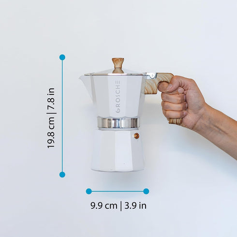GROSCHE White Milano 6 Cup Stovetop Espresso Maker