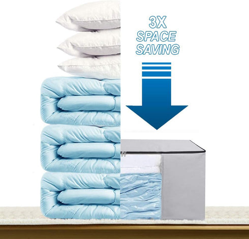 Cube Vacuum Storage Bags, Premium Totes with Cubic Compression Seal for Clothing, Bedding, Comforters, and More