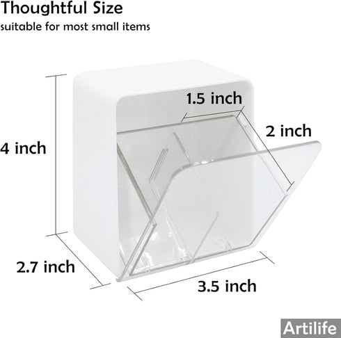 Artilife Bathroom Qtip Holder Canisters for Swabs and Balls, Vanity Countertop Storage Organizer (1 Pack)