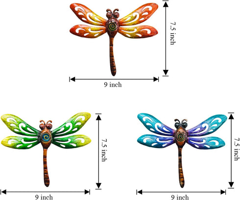 Yonivexis Metal Dragonfly Wall Decor, Outdoor Hanging Art for Living Room, Bedroom, Fence, Garden Decor, Style1